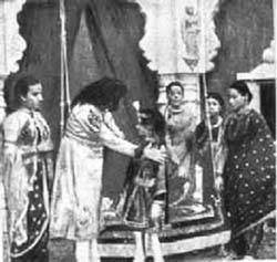 A scene from the Indian movie Raja Harishchandra