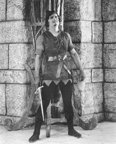 Screenshot of Hollywood star Douglas Fairbanks as Robin Hood